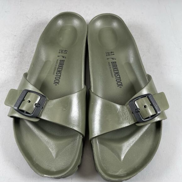 Mens 8 Womens 10 Birkenstock Madrid Essentials Green Slip On Slide Casual Sandal - Picture 2 of 8